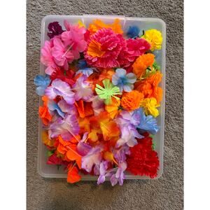 Lot of Fake Tropical Flowers and Leis